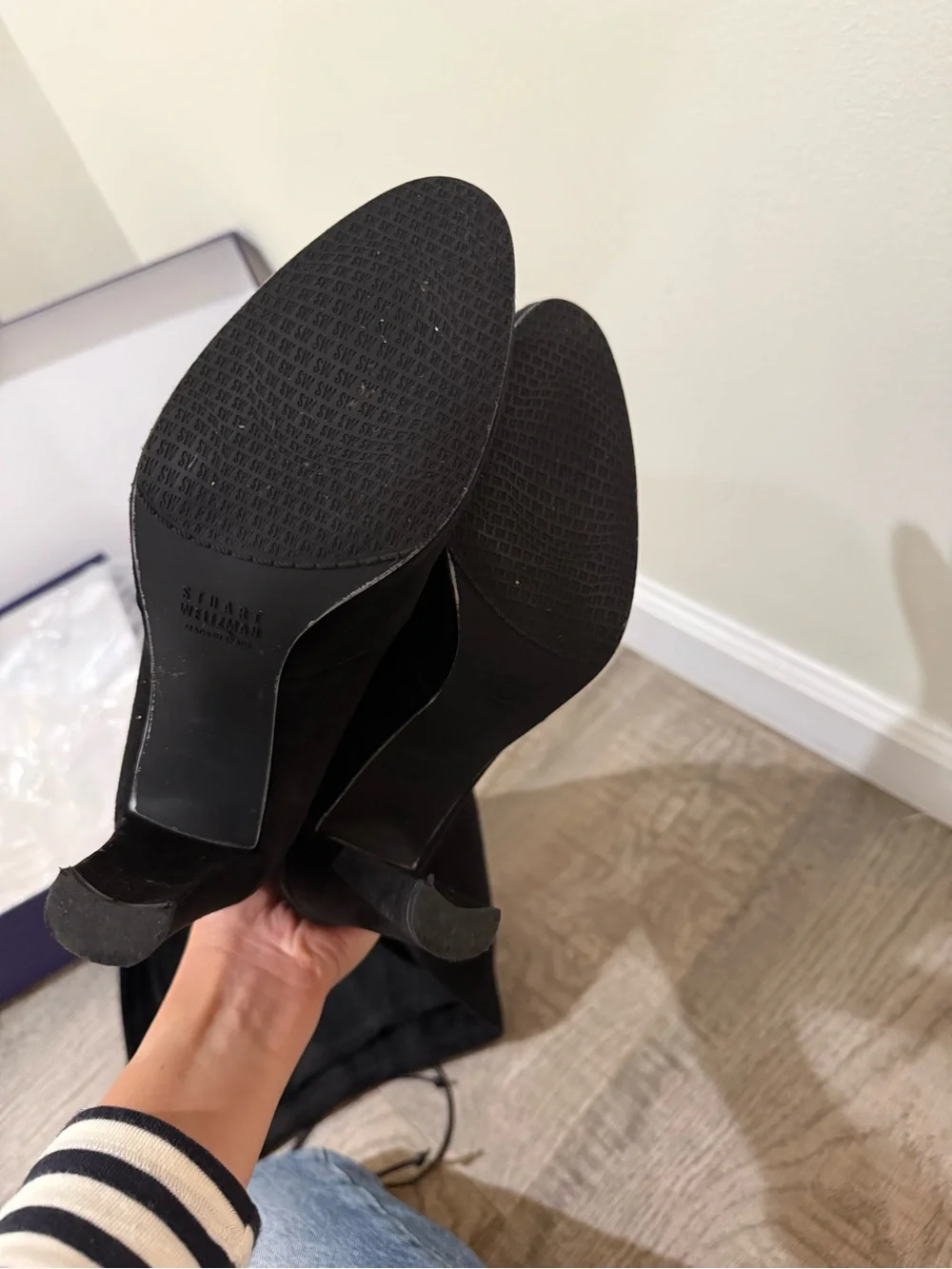 Stuart Weitzman Highland black suede boots 8.5